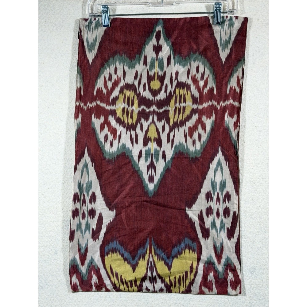 Pottery Barn Pillow Cover 16x26 Silk Cotton Multicolor Ikat Boho Eclectic Decor